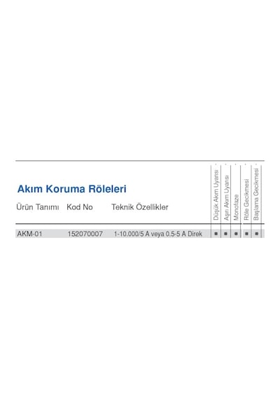 Makel Aşırı Ve Düşük Akım Koruma Cihazı Akm-01 152070007