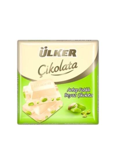 Ülker Antep Fıstıklı Beyaz Kare Çikolata 65 G - 8 Adet Tarı