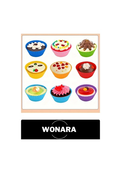 Premium Yüksek Isıya Dayanıklı Esnek Yapışmaz 12 Li Silikon Fırın Muffin Cupcake Kek Kalıp Seti