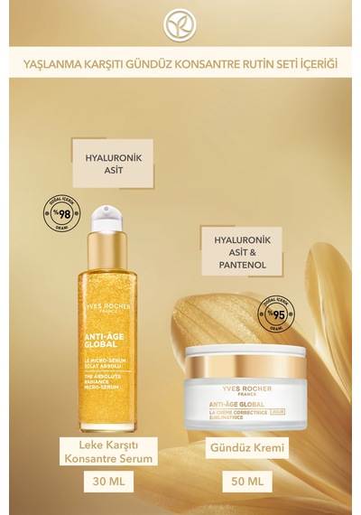 Yves Rocher Yaşlanma Karşıtı Gündüz Konsantre Rutin Seti - Gündüz Kremi 50 Ml & Konsantre Micro Serum 30 Ml