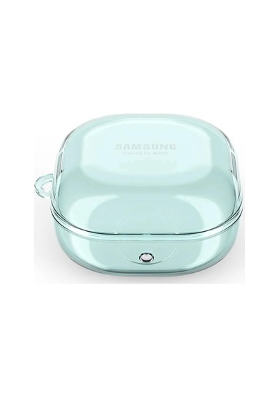 Microsonic Samsung Uyumlu Galaxy Buds Live Kılıf Askı Aparatlı Tranparan Silikon Mavi