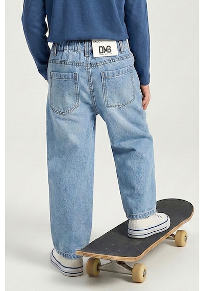 Dmb Boys & Girls Erkek Çocuk Baggy Kalıp Denip Kot Pantolon Mavi 4-9 Yaş-2721