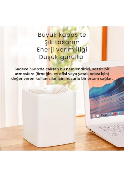 Polham 3 Litre Ultrasonik Hava Nemlendirici, Buhar Makinası Sprey, Koku Eklenebilir Çift Püskürtmeli Nemlendirici