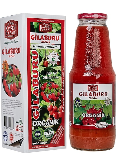 Gilaburu Nektarı 1000ml Cam Şişe Şeker Ilavesiz