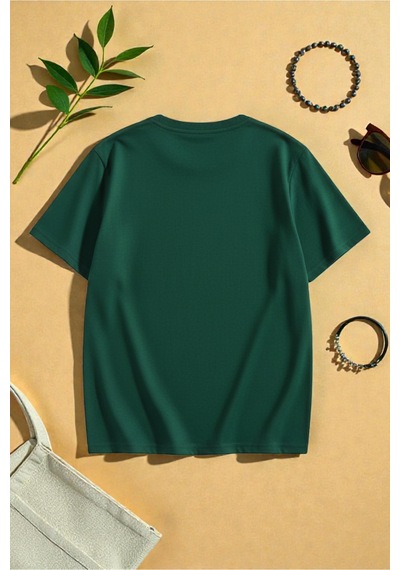 Uyguntarz Unisex Pusula Baskılı Tasarım Tshirt Yeşil