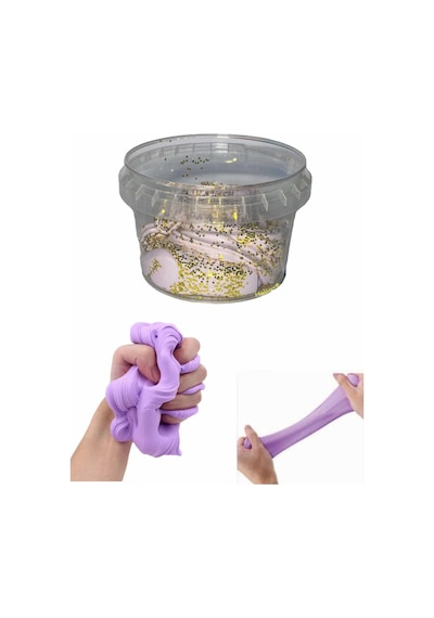 Köpüklü ve Simli Slime 2 Renk Pofuduk Slaym Oyun Hamuru Slime