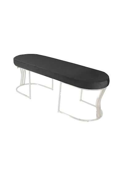 Viego Silver Smooth- Antrasit Kapitoneli Model Puf & Bench & Koltuk- Oturak-uzun Makyaj Puff- Yatak Odası Ucu & Önü