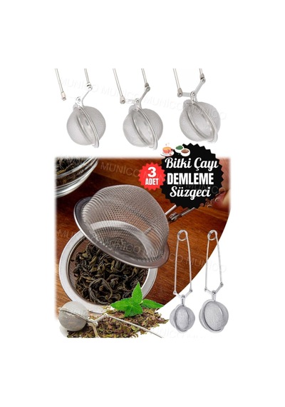 3 Adet Bitki Çayı Demleme Süzgeci Çay İçin Çay Süzgeci Kakao Pudra Ve Şeker Eleği İle Çok Amaçlı P Diğer