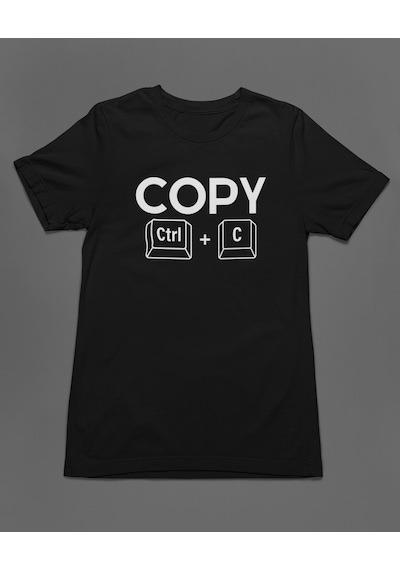Bumeta Baba Oğul Kız Copy Paste Babalar Günü Unisex Tişört T-shirt Siyah