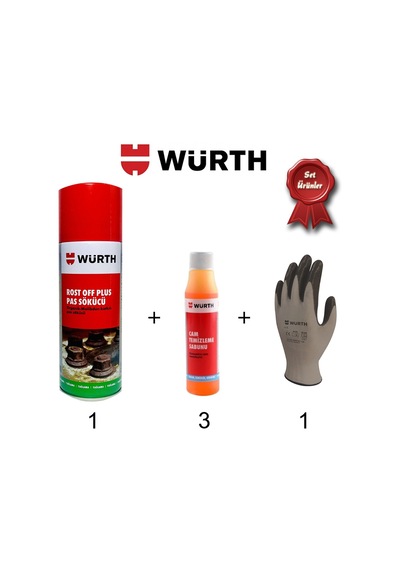 Würth Pas Sökücü Sprey.Cam Temizleme Sabunu.Würth Iş Eldiveni