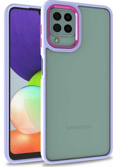 Galaxy A22 4G Kılıf Zore Flora Buton,Kenar Çevresi Renkli Kılıf