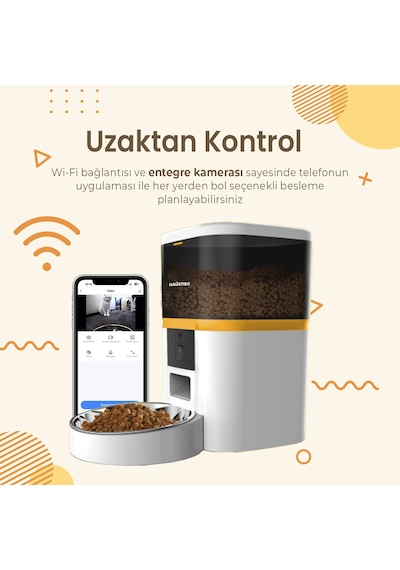 Haustier Hst-qq005 Beyaz Akıllı Mama Kabı, Wf007l Beyaz Kedi Su Pınarı 2 Li Set Haustier Türkiye Garantili