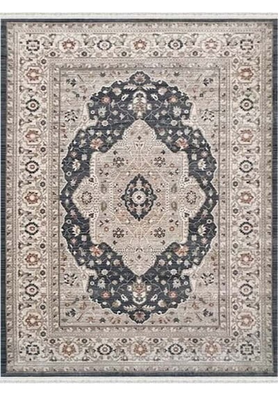 Mariesse Home Antik Serisi Vintage Modern Dokuma Salon Oturma Odası Halısı 403-mavi