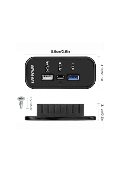 Usb Car Charger - Ucc-316 2.4a+qc+pd