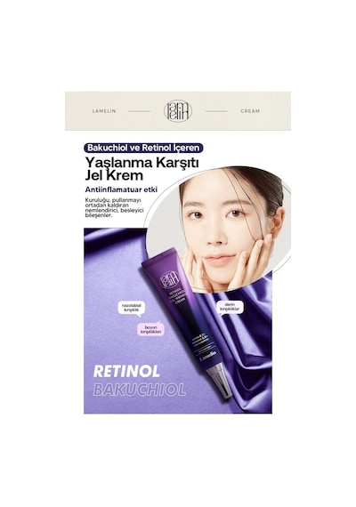 Lamelin Retinol ve Bakuchiol İçeren  ve Leke  Jel Krem Lamelin Retinol Bakuchiol 30 ML