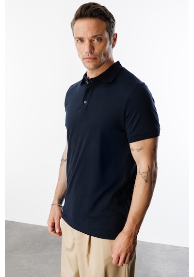 Genius Store Erkek Çekmeyen Pamuklu Kumaş Regular Fit Standart Kesim Polo Yaka Tişört Poloyaka-t-shırt1 Lacivert