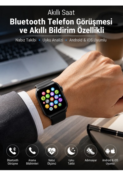 Dokunmatik Ekran, Bluetooth Görüşme, Akıllı Bildirim Ve Günlük Aktivite Takibi - Lisinya