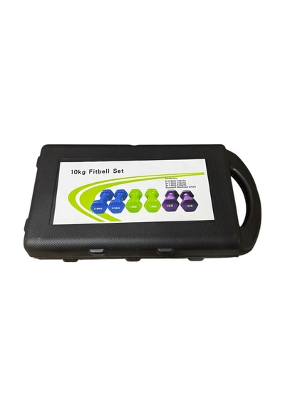 10 Kg Vinly Kaplı Dipping Dumbbell Set Kadınlar İçin Çantalı Dambıl Set 1 Kg, 1,5 Kg, 2,5 Kg