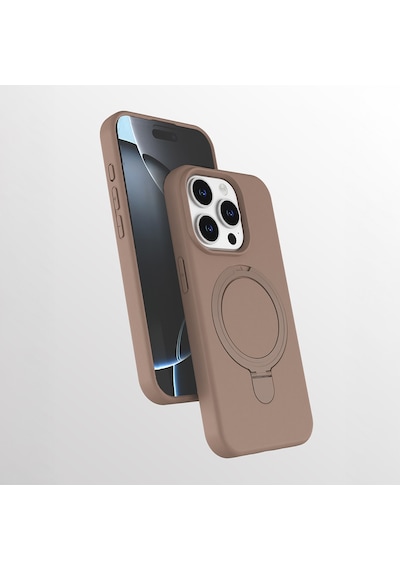 Teleplus Apple Uyumlu iPhone 15 Pro Kılıf Manyetik Şarj Özellikli Yüzüklü Standlı Samara Kapak