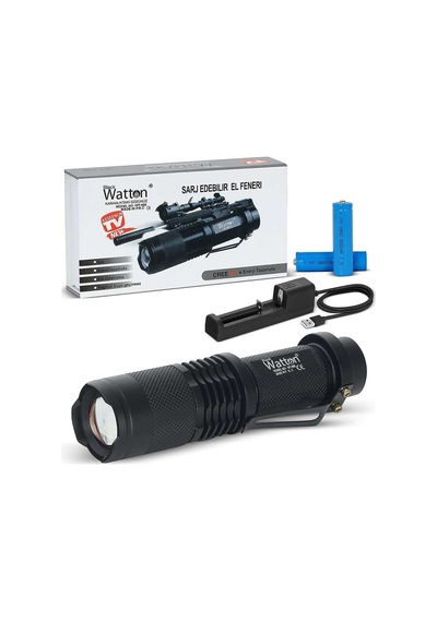 Orijinal 800 Lümen T6 Şarjlı Led El Feneri Uzun Menzilli Profesyonel Model Wt-086 Evimdeyokyok Beyaz