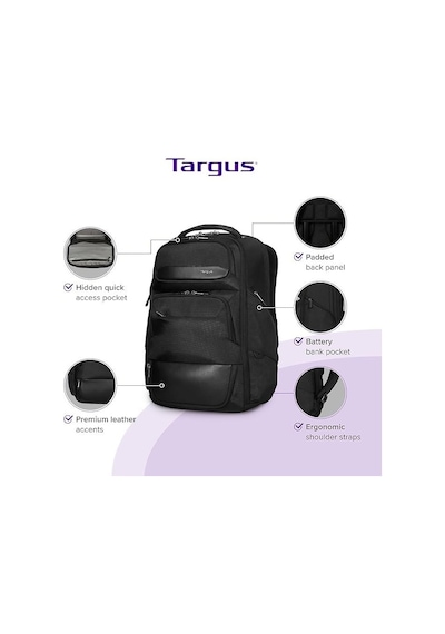 Targus Tbb656gl Heritageluxe 15-16 İnç Laptop Bilgisayar Sırt Çantası - Siyah