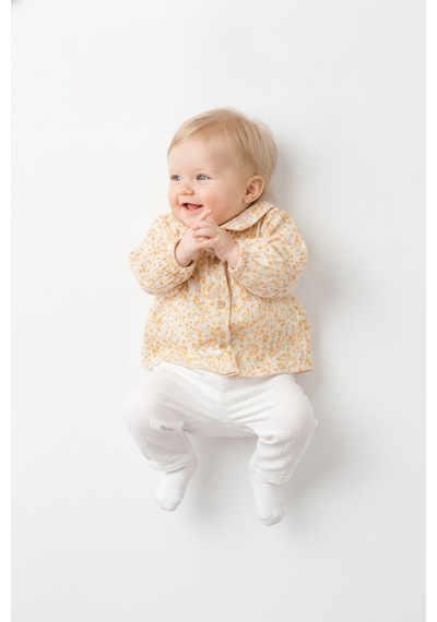 Tiffany Baby & Kids Müslin Orange Flower Tasarımlı Gömlek Ekru