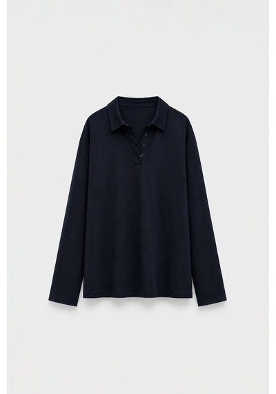 Suud Collection Lacivert Polo Yaka Oversize Tişört