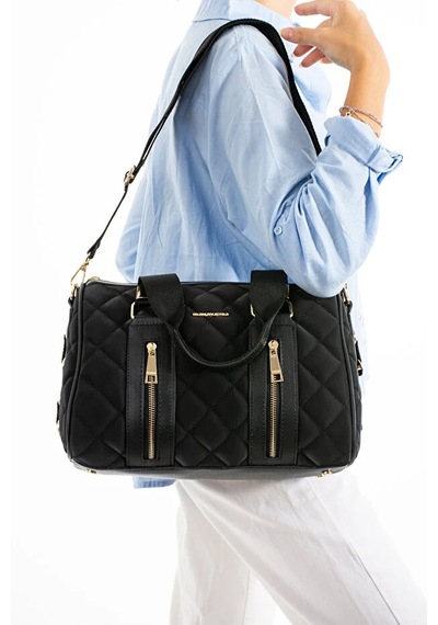 Just Polo Kadın Günlük Kullanıma Uygun Ayarlanabilir Askılı Büyük Boy Lüks El & Omuz Çantası Shoulder Bag Siyah