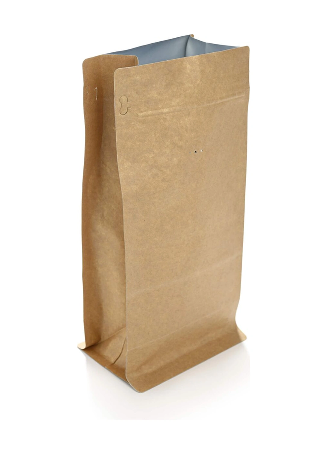 Valfli Flat Bottom Kraft Alüminyum Önden Kilitli Ambalaj 12,5x27,5+4,5 Cm-500 Gr. 50 Adet