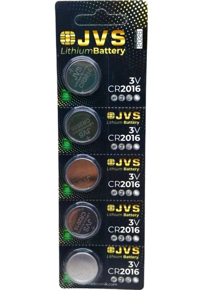 Jvs Cr2016 3v Lityum Para Pili 5 Li Kart Düğme Pil Saat Kumanda Tartı Pili