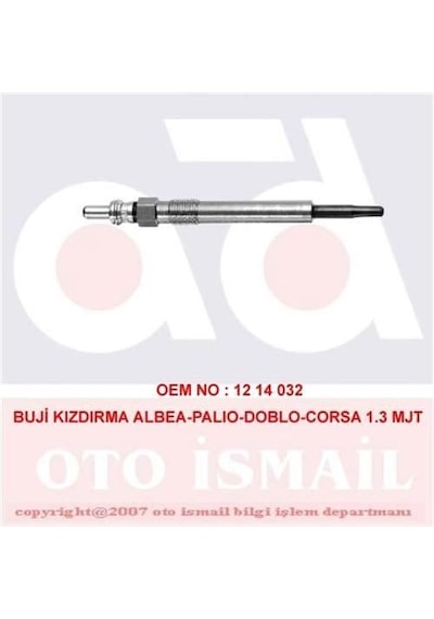 BOSCH 250203002 ISITMA KIZDIRMA BUJISI ALBEA DOBLO IDEA PUNTO / A