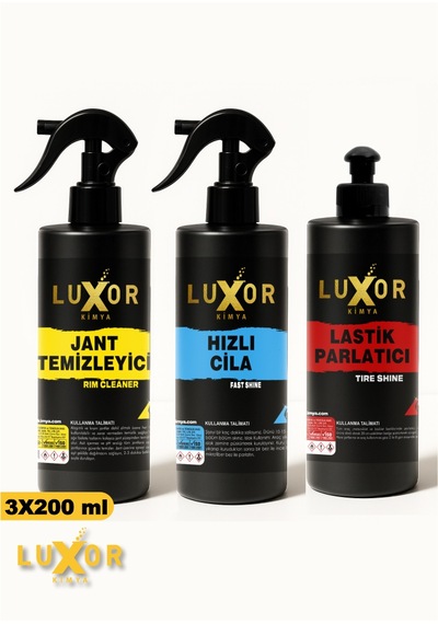 Luxor Kimya 3 Lü Set 200 Ml Jant Temizleyici & Lastik Parlatıcı &