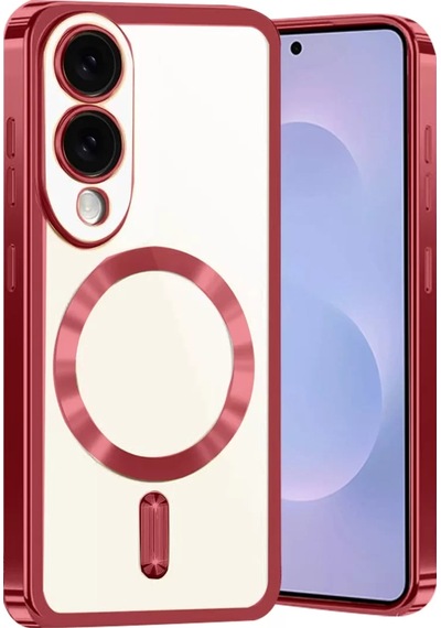 Newface Samsung Galaxy Uyumlu S25 Edge Kross Magneticsafe Kapak - Kırmızı Diğer