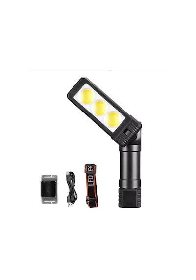 Gold Silver Gs-225 3 Led Usb Şarjlı Çok Fonksiyonlu Kafa Feneri Beyaz