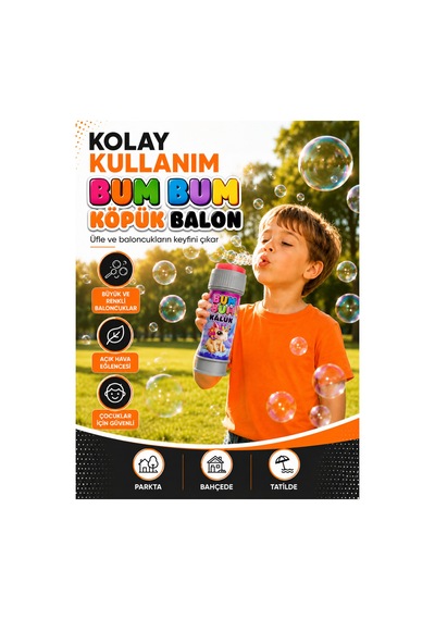 Bum Bum Köpük Balon Oyuncağı 36'lı Set Çocuklar İçin Sabun Baloncuk Oyuncağı