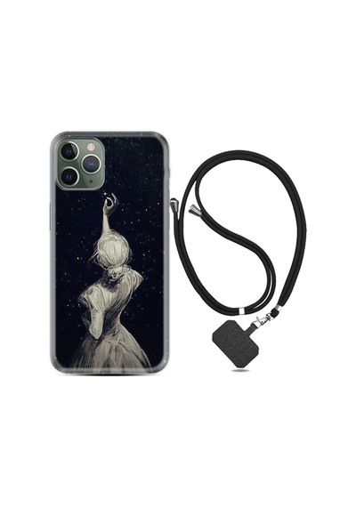 Apple Apple iPhone Uyumlu 12 Pro Max Kılıf Desenli Silikon Boyun Askılı Star Woman 1332