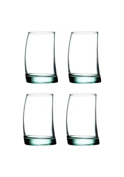 4'lü Penguen Meşrubat Bardağı 42550 Limonata Bardağı Yeşil Şeffaf