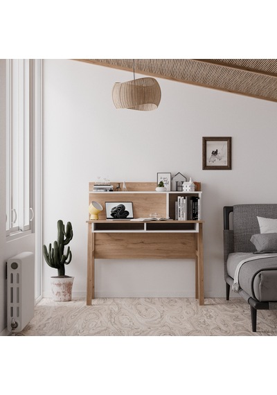 Mezza 1934 Desa 120 Cm Mdf Profil Ayaklı Çalışma Masası Sepet-Beyaz