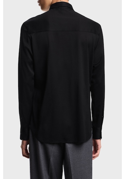Emporio Armani Logolu Pamuklu Regular Fit Klasik Yaka Gömlek Erkek Gömlek Em003055 Af10761 Uc001 Siyah SİYAH