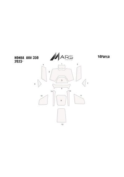 Honda Adv 350 Tank Pad Ve Grenaj Kaplama 14 Parça Siyah 45370215