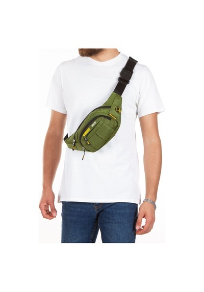 Newish Polo Unisex Haki Su Geçirmez Usb Ve Kulaklık Girişli Bel Ve Omuz Çanta Freebag Haki - Erkek Bel Çantası Yeşil - Kamuflaj