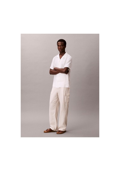 Calvin Klein Erkek Relaxed Fit Düz Çizgili Kargo Pantolon-16199 Kum Rengi