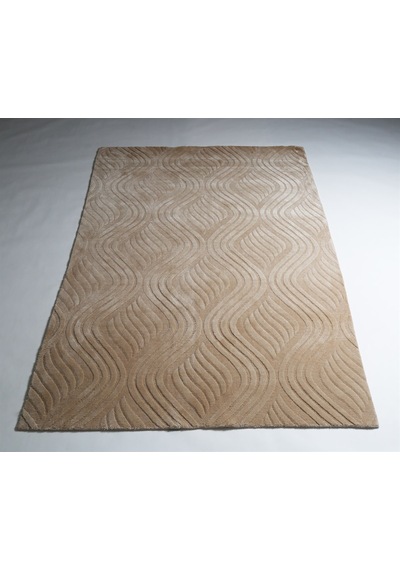 Çam Halı Emboss Jr10 Bej Modern Desen Yeni Zellanda Yünü Ve Viskon El Dokuması Halı - 80x150 Bej