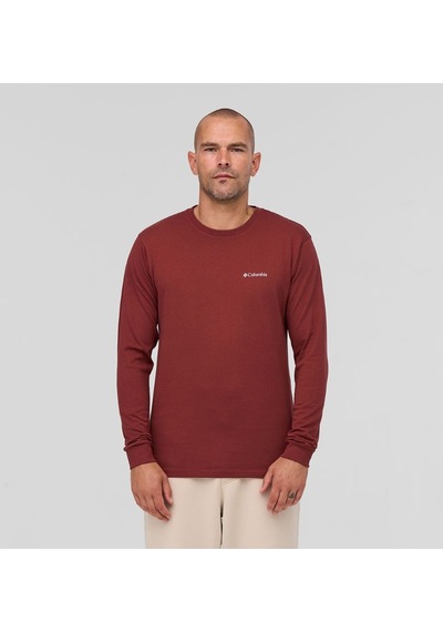 Columbia Csc M Basic Sm Logo Ls Tee Bordo Erkek Outdoor Tshirt Cs0354