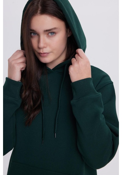 Tudors Kadın Relax Fit Rahat Kesim Pamuklu Kapüşonlu Kanguru Cepli Yeşil Sweatshirt-39942 Yeşil Tudors Kadın Relax Fit Rahat Kesim Pamuklu Kapüşonlu Kanguru Cepli Yeşil Sweatshirt-39942 Yeşil