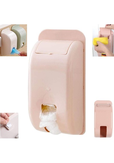 Sunup Sn-27113 Duvara Monteli Çöp Poşeti Saklama Kutusu Pembe