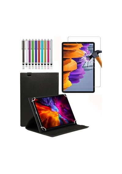 Casper Vıa S38 Plus Universal 360 Dönerli Standlı Kılıf Tablet Kılıfı + Nano Ekran Koruyucu + Kalem Arka Kapak