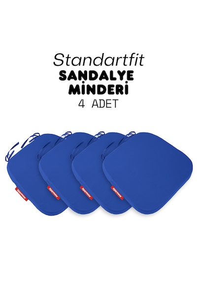 Xpermate 4'lü Standartfit Oval Sandalye Minderi 42x42x5 Mavi