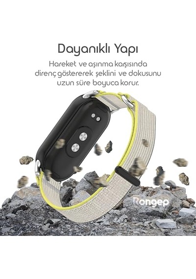 Uyumlu Mi Band 10 9 8 Için Hook Loop Kumaş Kordon Terletmeyen Nefes Alan Hafif Yapılı Cildi Tahriş Etmeyen Tasarım