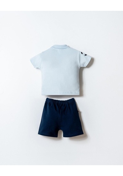 U.S. Polo Assn. U.s. Polo Assn Erkek Bebek 2 Li Şort T-şhirt Takım Mavi-2348 Mavi